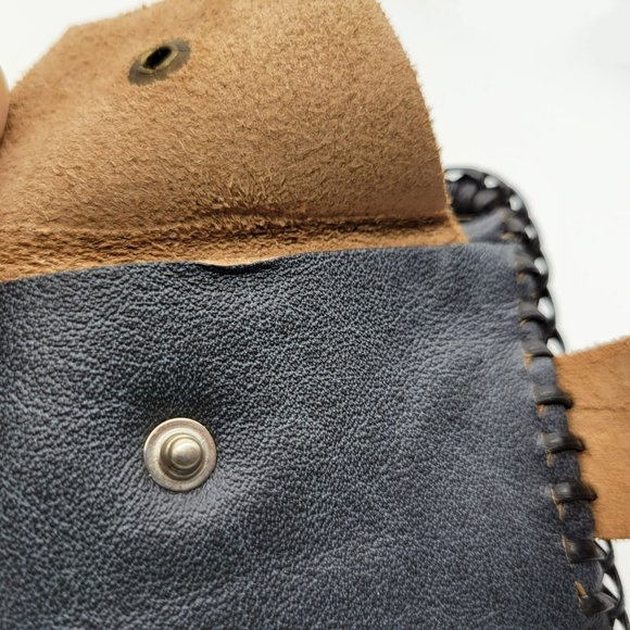 Tooled Leather Wallet Eagle Wings Mexico Vintage Black Leather Whip Stitching - Picture 8 of 12